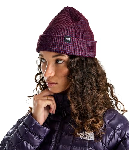 THE NORTH FACE TNF Fisherman Beanie | Shallow Fit, Cuffed Winter Hat for Men & Women, Logo Clip Label - color: Burgundy Crush Multi