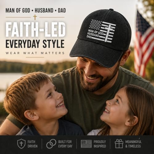 Man of God Husband Dad Embroidered Hat Camping Caps for Women - color: Man of God Husband Dad 1