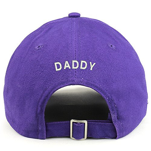 Trendy Apparel Shop Daddy (Back) Embroidered 100% Cotton Dad Hat - color: Purple