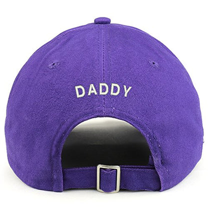 Trendy Apparel Shop Daddy (Back) Embroidered 100% Cotton Dad Hat - color: Purple