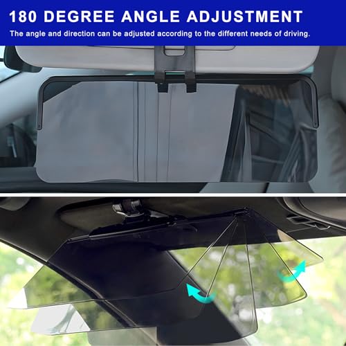 DXNQ Sun Visor for Car, HD Anti-Glare Polarized Sunshade Extender Clip on Auto Sun Visor, Adjustable Vehicle Sun Shade Extension Protect from Sun Glare Snow Blindness UV Rays - size: 1 PCS