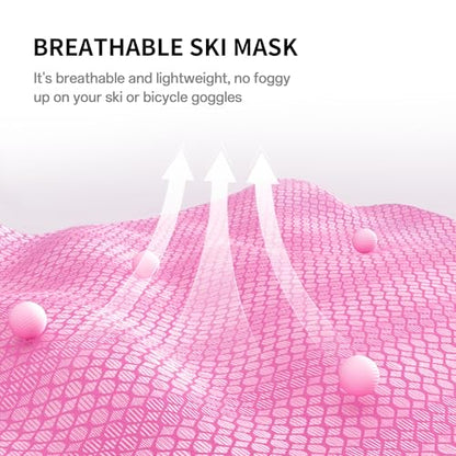 Balaclava Ski Mask, Sun Protection Breathable Face Cover Men Women - color: Pink