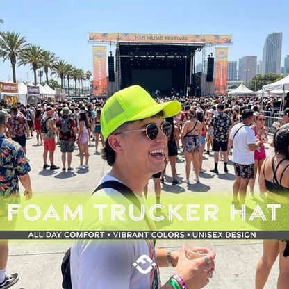 Funky Junque Blank Mesh Foam Lightweight Snapback Trucker Hat - color: 3 Pack - Neon Yellow (All)