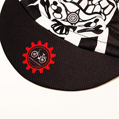 Weimostar Polyester Men Cycling Bike Bicycle Cap MTB Hat Sweat Wicking - color: Black White