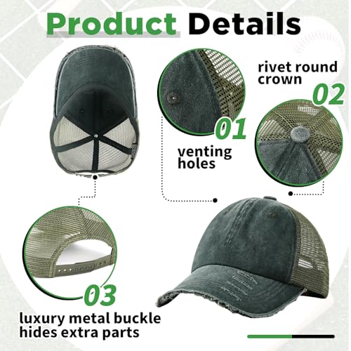 Suhine 24 Pcs Blank Trucker Hat Bulk,Unisex Baseball Cap - color: Green