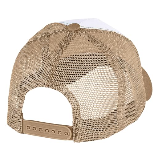 Falari 12 Pack Bulk Wholesale Mesh Trucker Hats 5 Panel and 6 Panel Baseball Caps for Men and Women - color: 5 Panel - Khaki