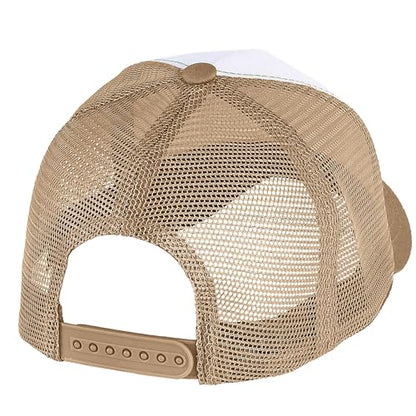 Falari 12 Pack Bulk Wholesale Mesh Trucker Hats 5 Panel and 6 Panel Baseball Caps for Men and Women - color: 5 Panel - Khaki