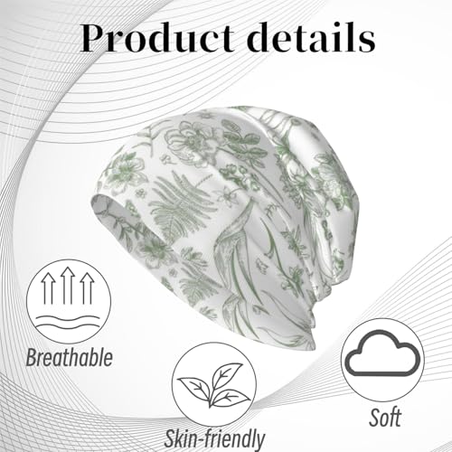 Unisex Stretch Knit Beanie Hat - color: Plants Butterflies