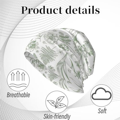 Unisex Stretch Knit Beanie Hat - color: Plants Butterflies