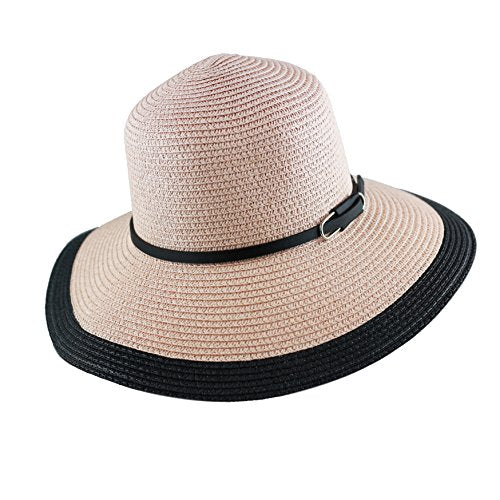 The Hat Depot Womens Floppy Summer Sun Beach Wide Brim Straw Hat - color: Fh6