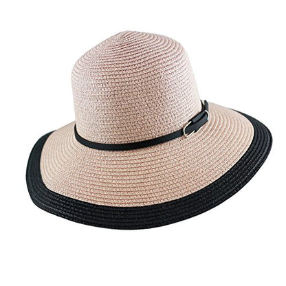 The Hat Depot Womens Floppy Summer Sun Beach Wide Brim Straw Hat - color: Fh6