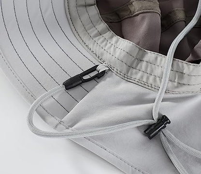 Connectyle Kids Sun Hat Adjustable Fishing Hat for Boys Grils Breathable UPF 50+ Protection Outdoor Beach Hat with Neck Flap - color: Deep Gray