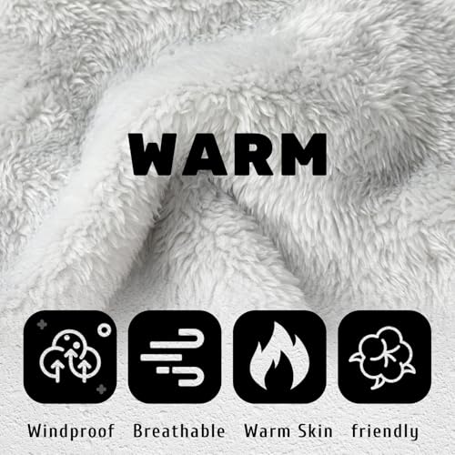 4 Pcs Winter Fleece Balaclava Ski Mask Glove Men Women - color: Black and Grey