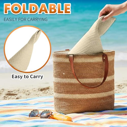 Barelove Sun Straw Hat Wide Brim Shape Hat with UPF 80+, Packable Foldable Floppy Summer Beach Hat for Women Men - color: Beige