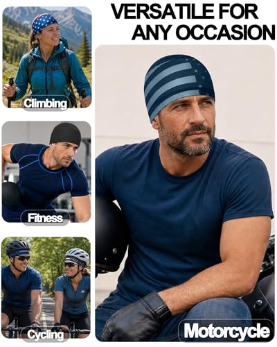 Cooling Skull Caps Helmet Liner Hard Hat Sweat Liner Motorcycle Cycling Cap - color: 3pcs (Black+light Gray+navy Blue)