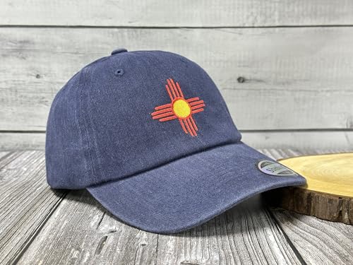 America State City Flag Hats - color: New Mexico Flag (Washed Navy Blue)