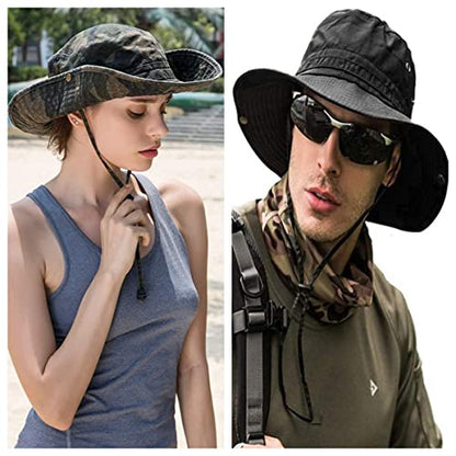 Sun Hats for Men Women Bucket Hat UPF 50+ Boonie Hat Foldable UV Protection Hiking Beach Fishing Summer Safari - color: 1pack-army Green