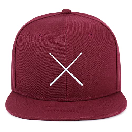 JPAK Drum Stick Hip-Hop Snapback Hat Embroidered Baseball Cap Drummer - color: 11. Maroon