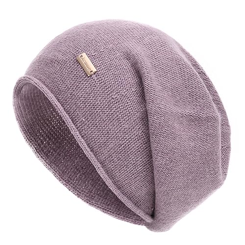 jaxmonoy Slouchy Knit Beanie Hat for Women Winter Soft Warm Ladies Laightweight Slouch Knitted Skull Beanies Cap - color: Mixed Purple
