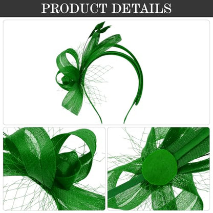 Fascinators Hats for Women, Fascinator Headband Tea Party Hat - color: Green