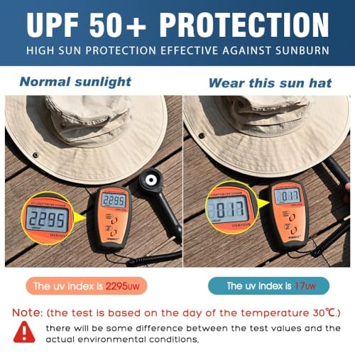 Comhats Sun Hat with Neck Flap for Men, UPF 50+ Wide Brim Cooling Oversized - color: Dark Grey Camo Fish, size: X-Large-XX-Large