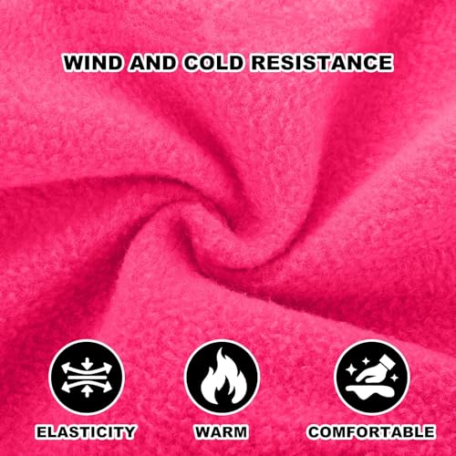 Frienda 2 Pcs Balaclava Ski Mask Windproof Warmer Fleece Adjustable Winter Mask Face Cover for Men Women - color: Rose Red,black