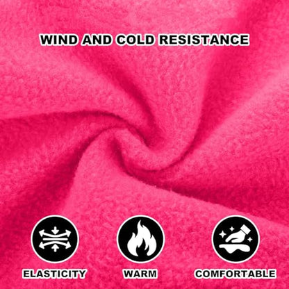 Frienda 2 Pcs Balaclava Ski Mask Windproof Warmer Fleece Adjustable Winter Mask Face Cover for Men Women - color: Rose Red,black