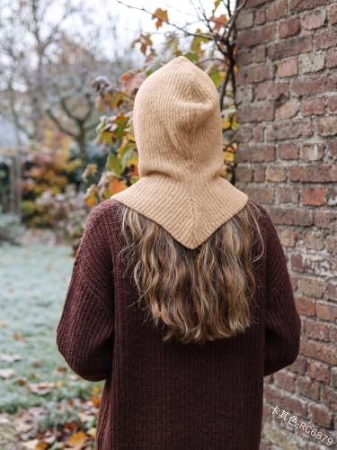 Saodimallsu Womens Balaclava Beanie 2 in 1 Soft Knit Hooded Scarf Hats Fall Winter Neck Warmer Beanies - color: Khaki