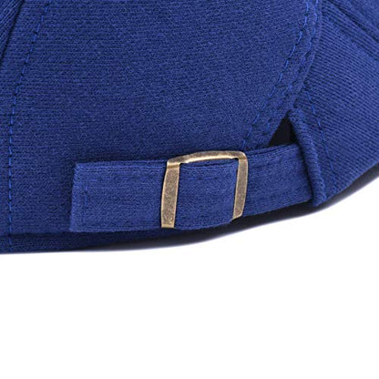 VOBOOM Men Newsboy Cap Cotton Flat Ivy Gatsby Driving Hat - color: Royal Blue