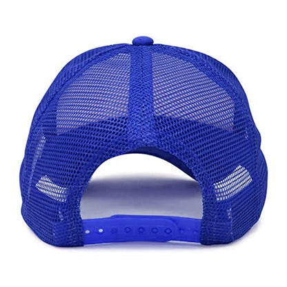 MR.R Sublimation Blanks Polyester Mesh Cap Mesh Hat Two Tone Trucker Summer Mesh Cap with Adjustable Snapback,2pcs per Pack - color: Blue