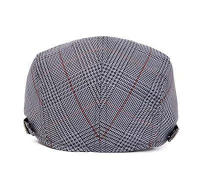 Cotton Newsboy Cap,Breathable Ivy Gatsby Cabbie Beret Hat for Men's Women Driving Hunting Golf - color: Checkered Khaki