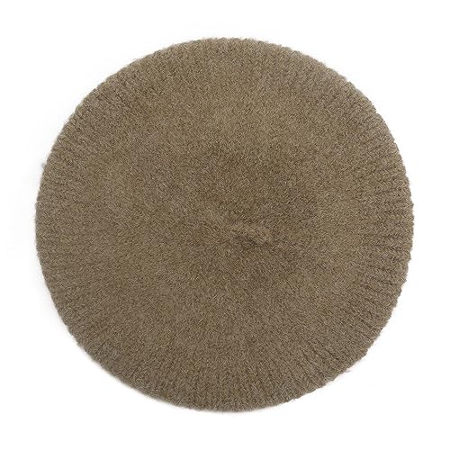 ZLYC Women French Beret Hat Winter Knitted Stretchable Beret Artist Cap - color: Plain Coffee
