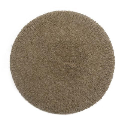 ZLYC Women French Beret Hat Winter Knitted Stretchable Beret Artist Cap - color: Plain Coffee