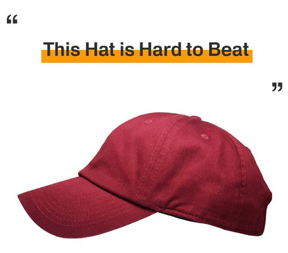KBETHOS® Classic Washed Cotton Baseball Cap - color: Burgundy