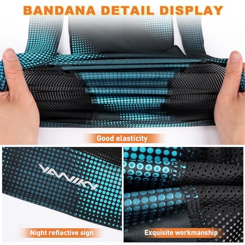 YANIKY Bandanas Skull Caps for Men, Women Skull Cap Helmet Liner Dew Rags - color: Black Print+bluegreen