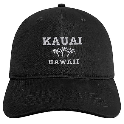 Trendy Apparel Shop Kauai Hawaii Embroidered Brushed Cotton Cap - color: Black