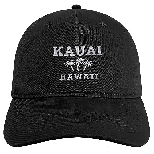 Trendy Apparel Shop Kauai Hawaii Embroidered Brushed Cotton Cap - color: Black