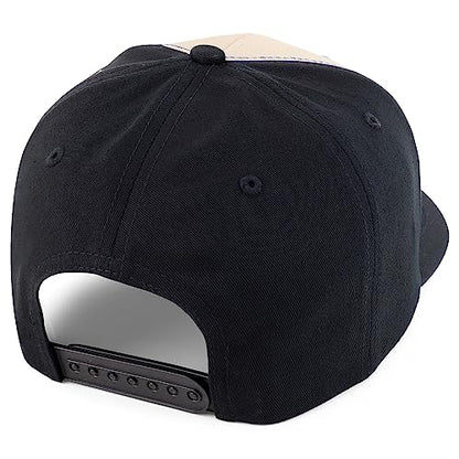 Trendy Apparel Shop Structured High Profile 6 Panel Curved Bill Snapback Baseball Cap - color: Stone Black