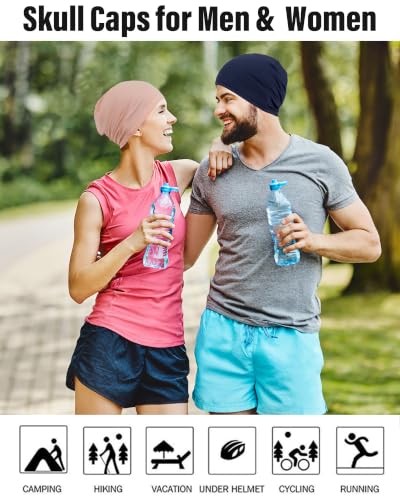 ROYBENS Cooling Skull Caps for Men, Cooling Hats for Women, Summer Beanie - color: Multicolor F