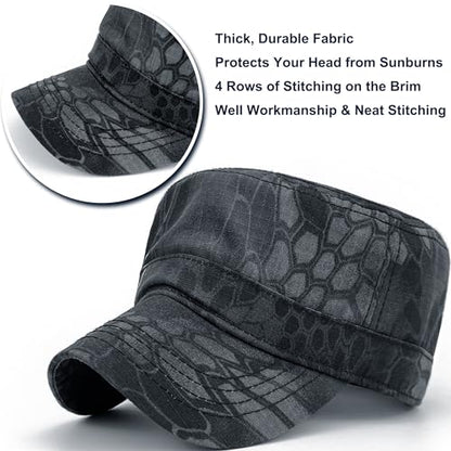 Loneshark Tactical Camo Military Hat Cadet Cap Army Flat Top - color: Python, size: X-Large-XX-Large