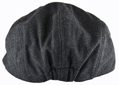 Wonderful Fashion Men's Classic Herringbone Tweed Wool Blend Newsboy Ivy Hat (Large/X-Large, Charcoal) - color: Charcoal, size: Large-X-Large