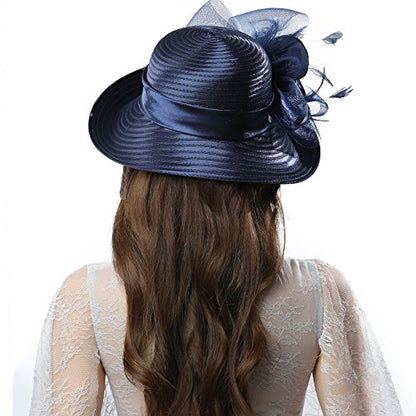 Original One Women's Classic Cloche Church Hat for Derby Day Kentucky Horse Racing - color: Royal Blue