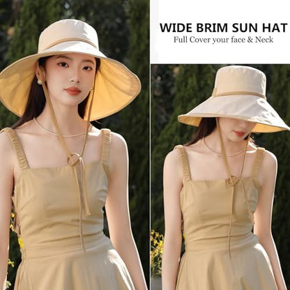 Women's Wide-Brim-Sun-Hat Sun Protection Summer Outdoor Beach-Bucket-Hat