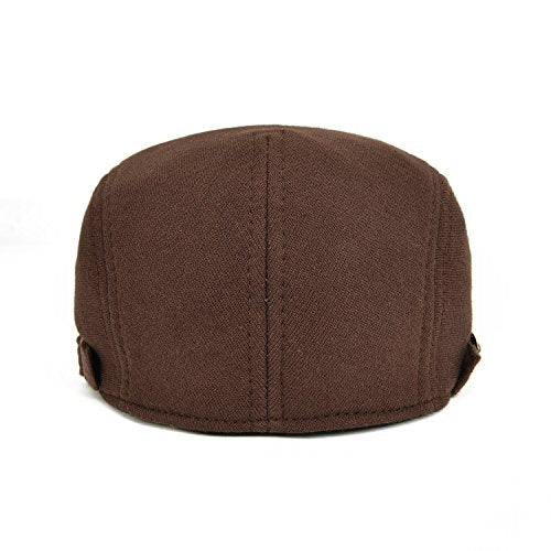 VOBOOM Men Newsboy Cap Cotton Flat Ivy Gatsby Driving Hat - color: Brown