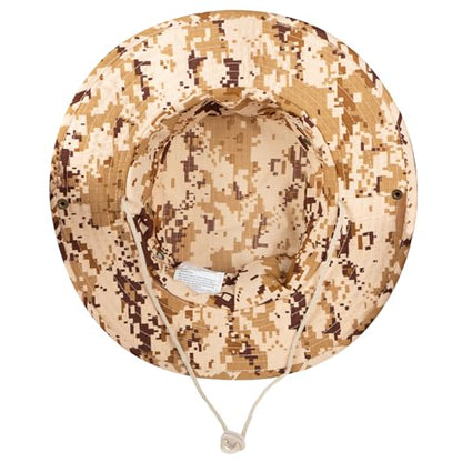 Rosoz Sun Hats for Men Women Bucket Hat UPF Protection Wide Brim Boonie Hat - color: 1pack-beige Digital