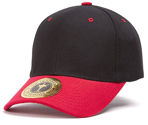 TOP HEADWEAR 12-Pack Adjustable Baseball Hat - color: Black/Red