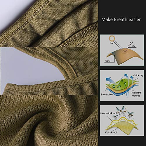 Balaclava Face Mask Adjustable Windproof UV Protection Hood - color: Brown