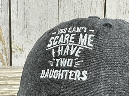 Embroidered Baseball Caps for Men and Women - color: I Have Two Daughters (Washed Black)