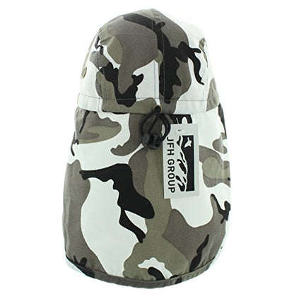JFH 4 Panel Adjustable Outdoors Fishing Cap with Ear and Neck Flap Sun Cover Unisex - color: City Camo