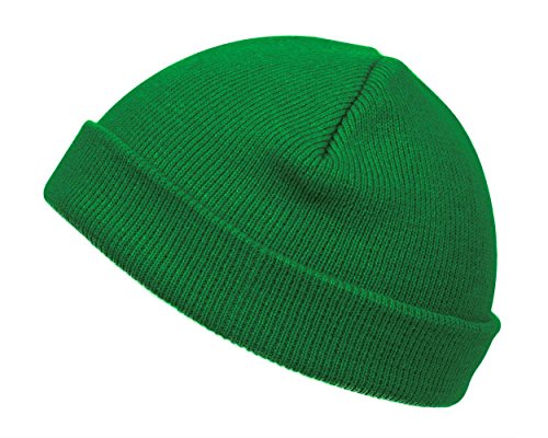 TOP HEADWEAR Cuffless Beanie for Men Women, Unisex Short Beanies Skull Cap - color: Kelly Green